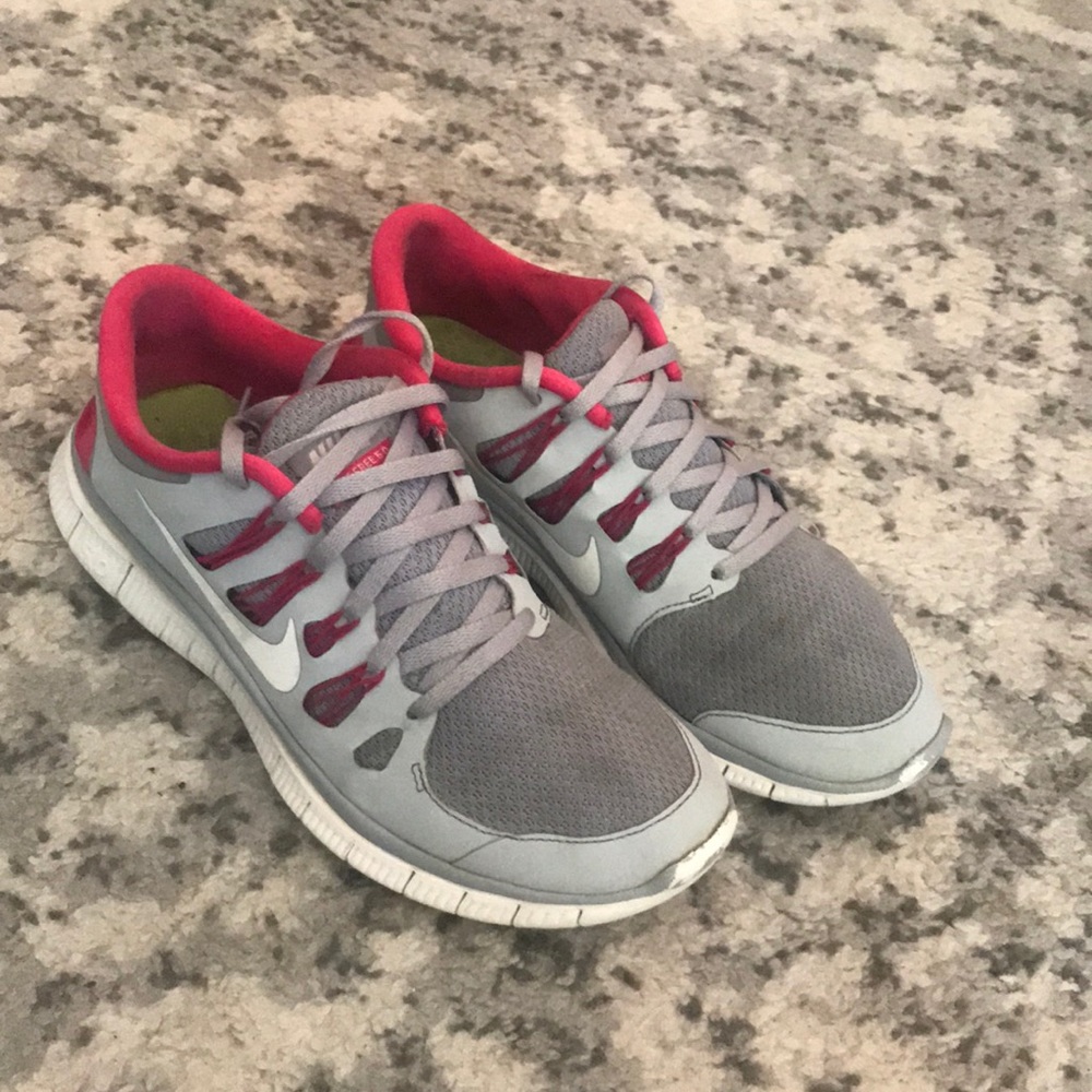 Nike Free 5.0 Pink & Gray Running Shoes, 8